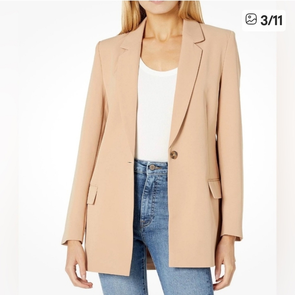 Women's Classic Long Blazer in Beige